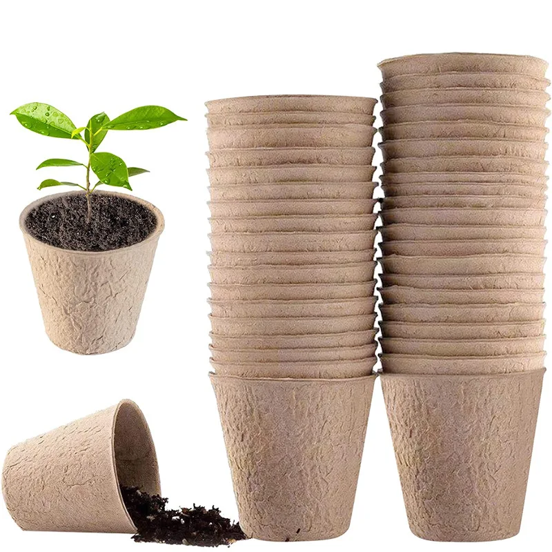 Peat Pellet Tray - 50 قطعة من أوعية الخث المستديرة
